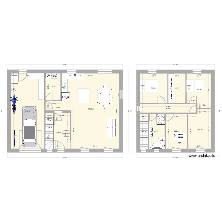 maison futée marange. Plan de 13 pièces et 158 m2