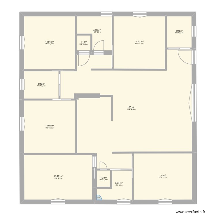 CRIS 2. Plan de 12 pièces et 150 m2