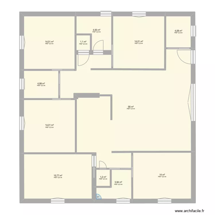 CRIS 2. Plan de 12 pièces et 150 m²