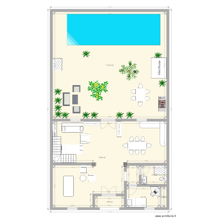 Mason Burjassote RDC. Plan de 6 pièces et 199 m2