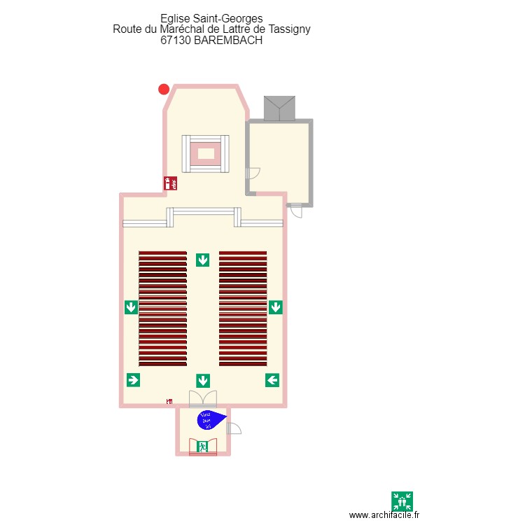 eglise barembach3. Plan de 4 pièces et 264 m2