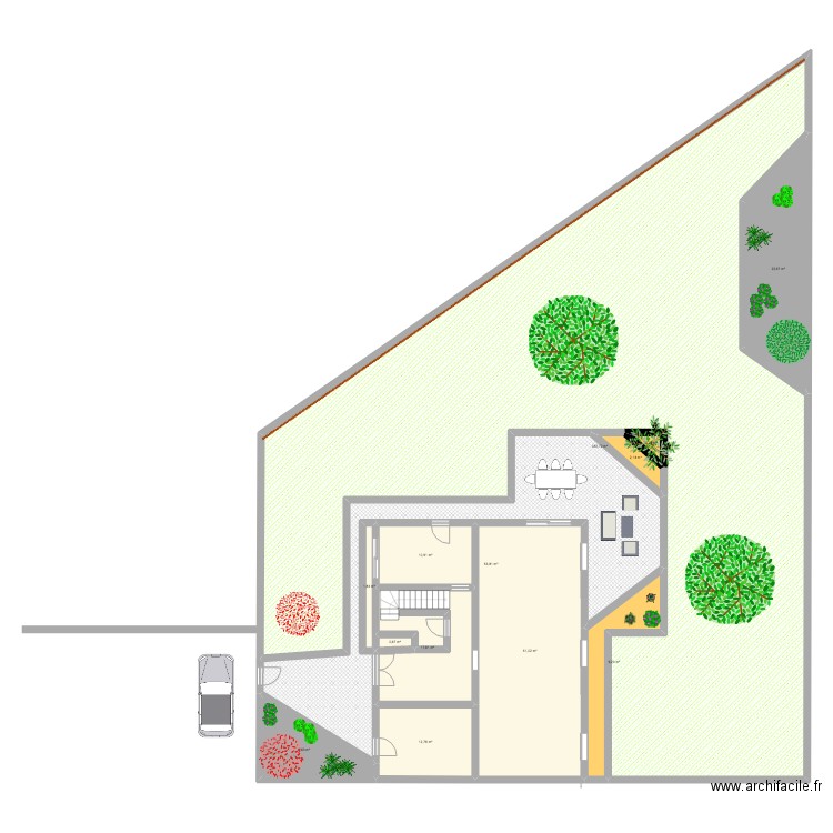 exterieur maison leslie. Plan de 13 pièces et 526 m2