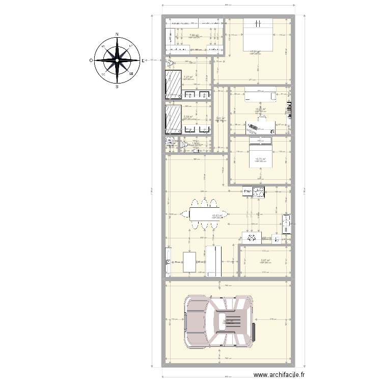 test. Plan de 12 pièces et 152 m2