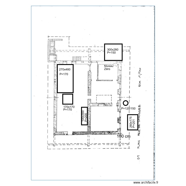 Decaissement. Plan de 0 pièce et 0 m2