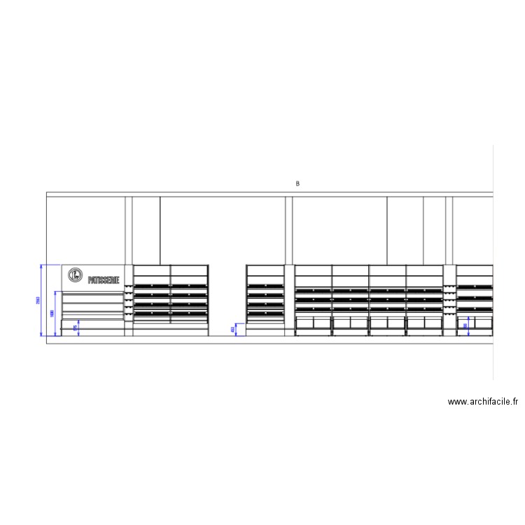 patisserie. Plan de 0 pièce et 0 m2