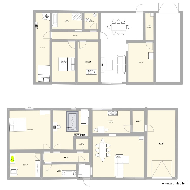 future maison. Plan de 18 pièces et 213 m2