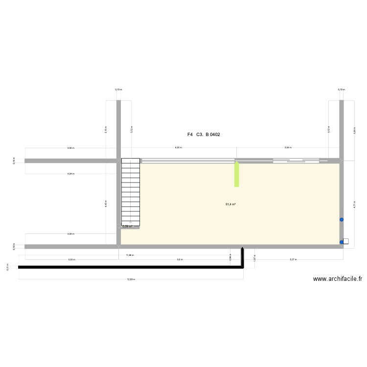 SCB LATITUDE SUD 402. Plan de 2 pièces et 51 m2