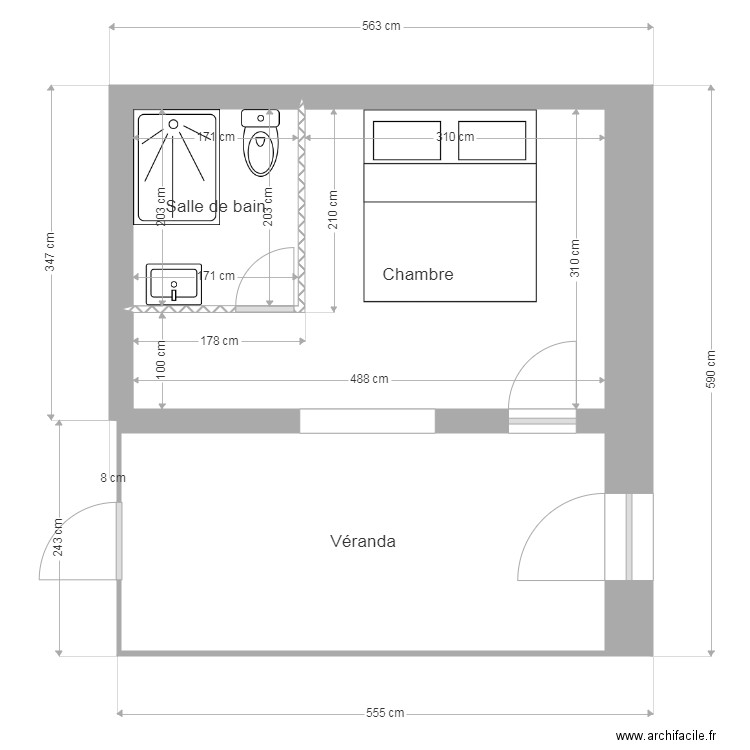 Extension ouest . Plan de 0 pièce et 0 m2