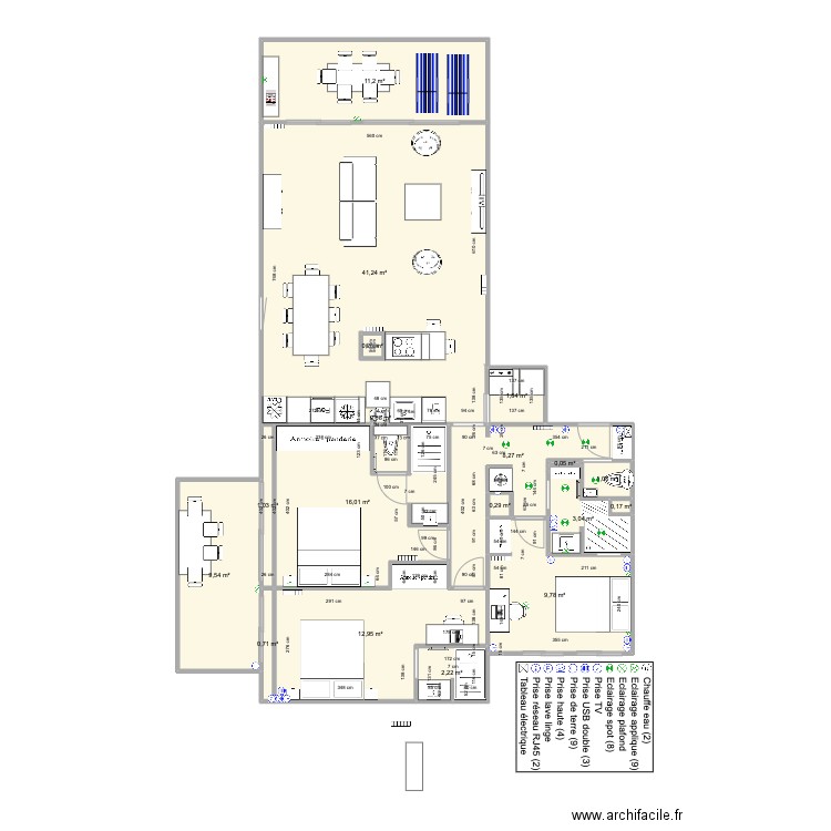 Santa Clara 2 face mer reunion 19/07 V10. Plan de 18 pièces et 120 m2