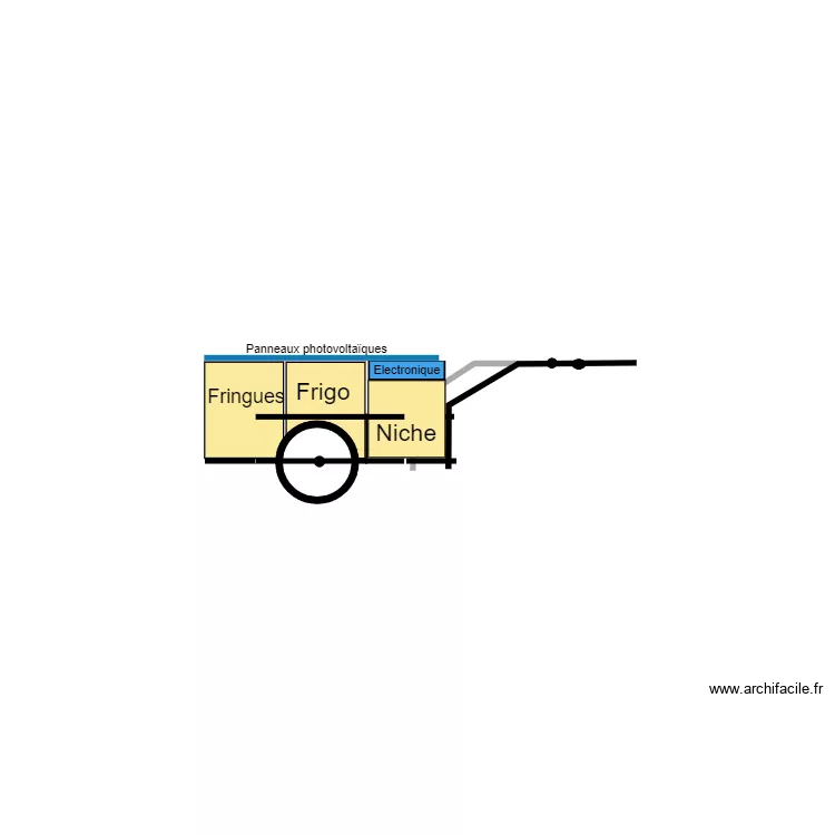 Remorque v&eacute;lo 02. Plan de 