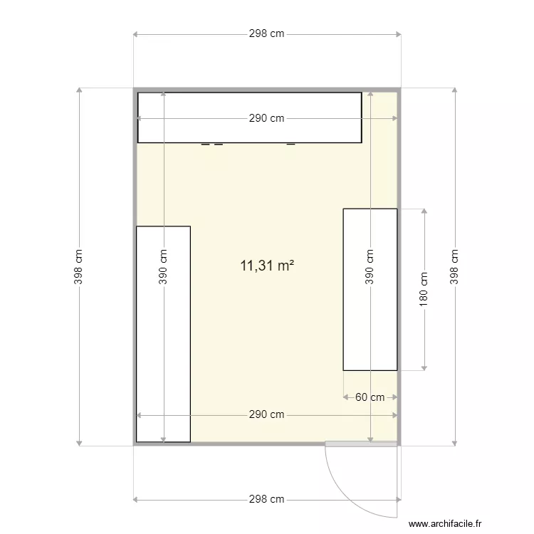 cabine masque . Plan de 