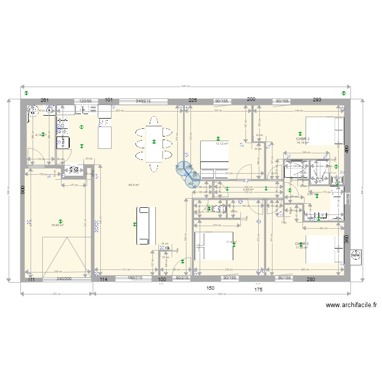 MAISON T5 FINAL avec Baignoire  et Fridge US. Plan de 0 pièce et 0 m2