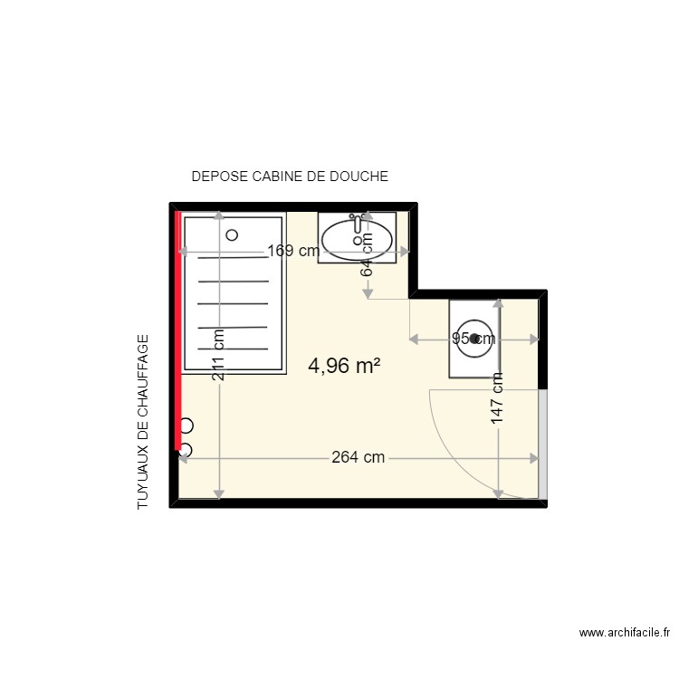 CANTRELLE CORALIE . Plan de 1 pièce et 5 m2