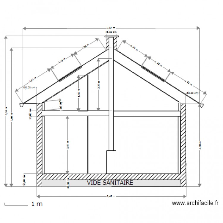 Coupe Bb Nord Est / 50e. Plan de 0 pièce et 0 m2