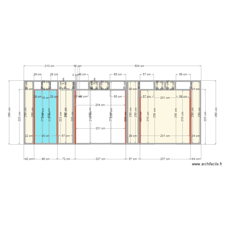 façade terrasse. Plan de 0 pièce et 0 m2