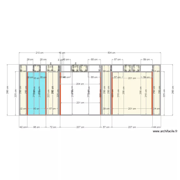fa&ccedil;ade terrasse. Plan de 