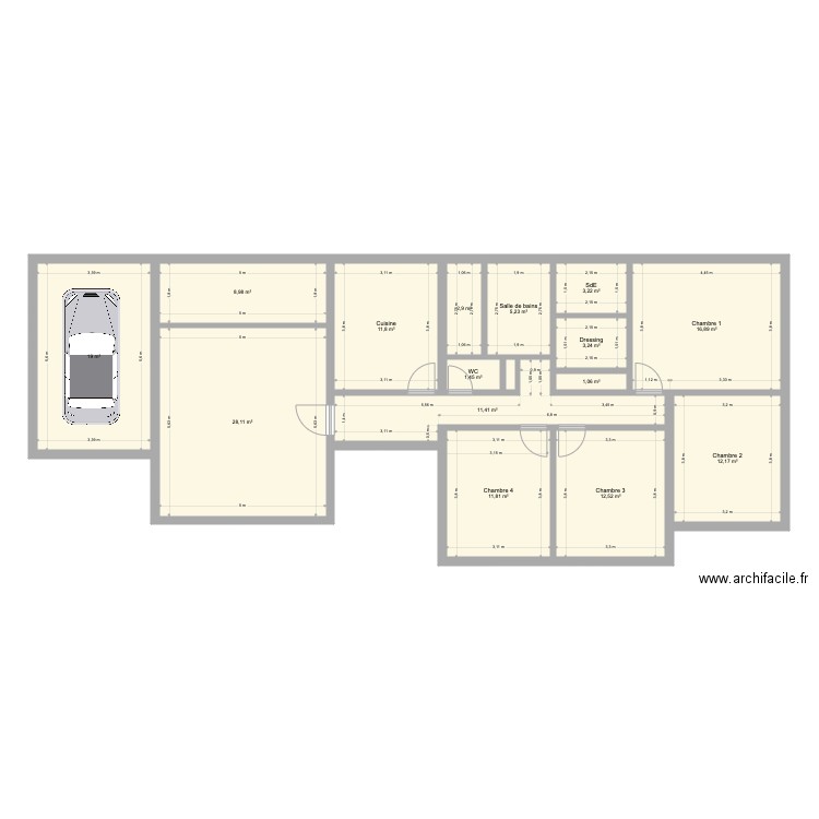 Maison 20220302. Plan de 16 pièces et 150 m2