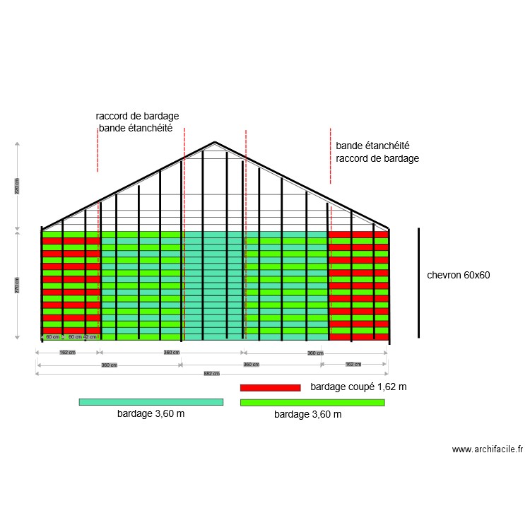 pignon avant bardage. Plan de 0 pièce et 0 m2