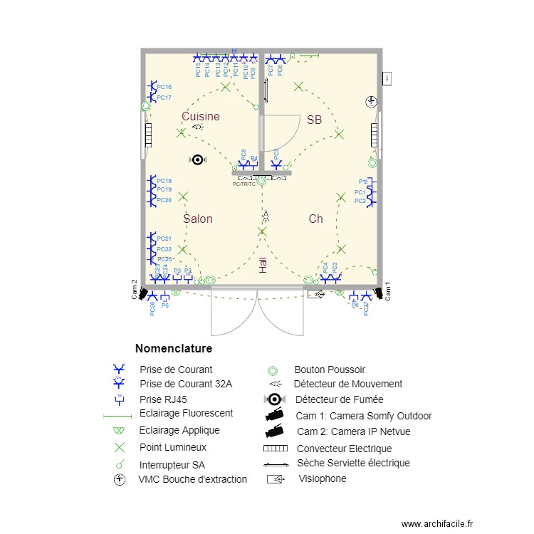 Cellule 3D Plan Architectural Sans Meubles 09mars. Plan de 0 pièce et 0 m2