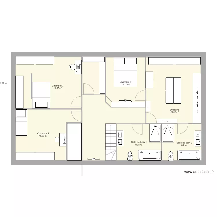 Nonville &eacute;tage. Plan de 