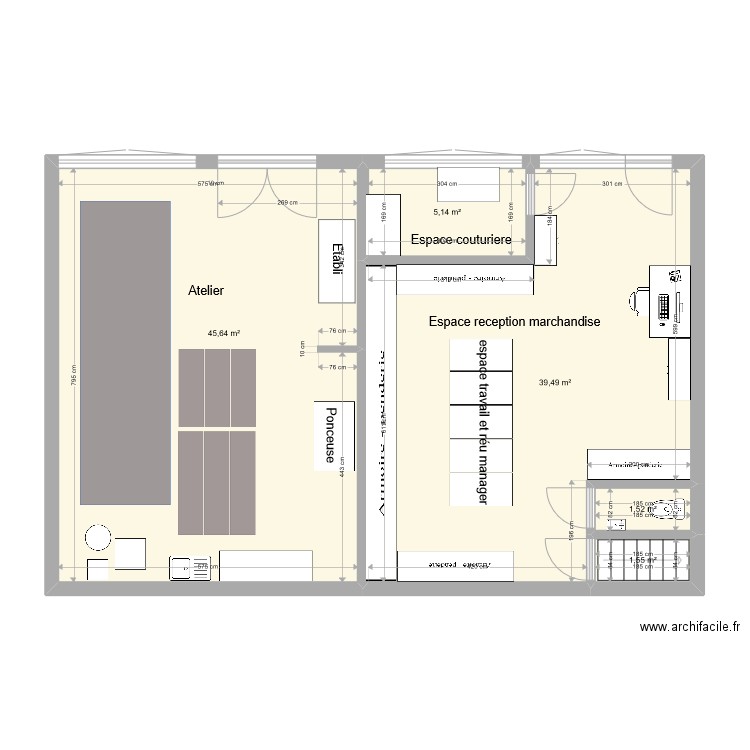 atelier reception . Plan de 0 pièce et 0 m2