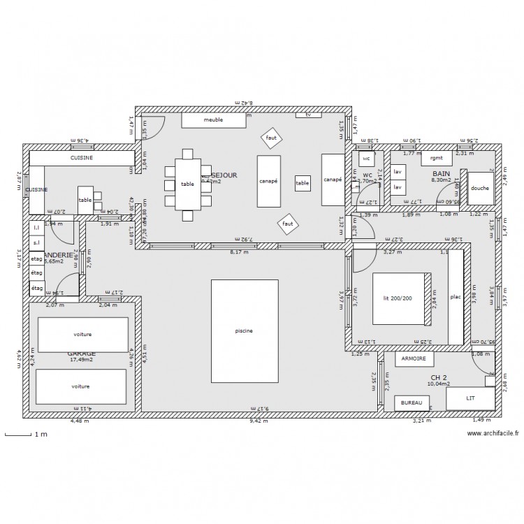 VILLA PISCINE INTERIEURE. Plan de 0 pièce et 0 m2