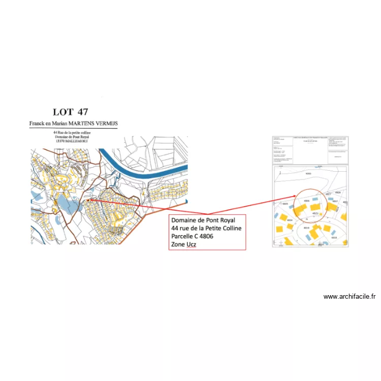 MARTENS PLAN SITUATION. Plan de 