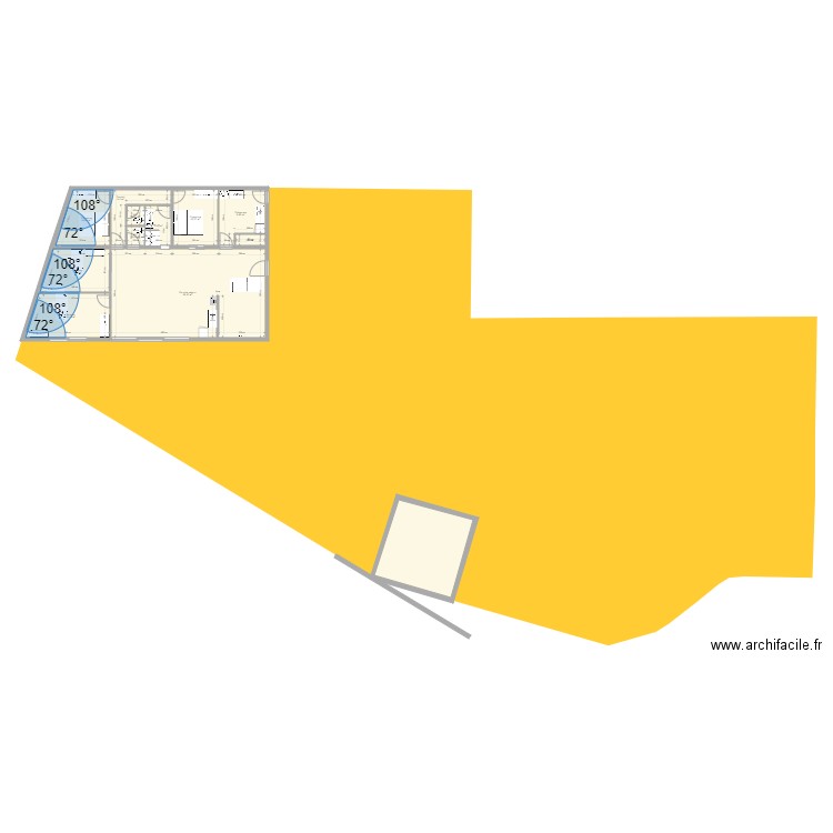 esquisse 3. Plan de 12 pièces et 152 m2