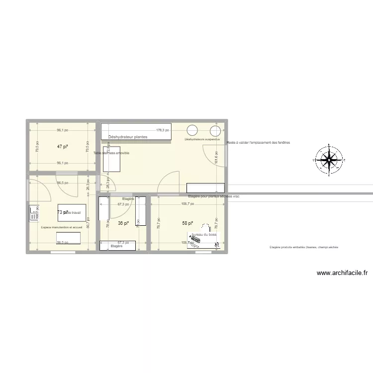 Nouvel espace 2 projet La Cabottine 16 x24. Plan de 