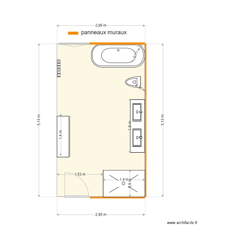 LESAGE 080222. Plan de 1 pièce et 15 m2