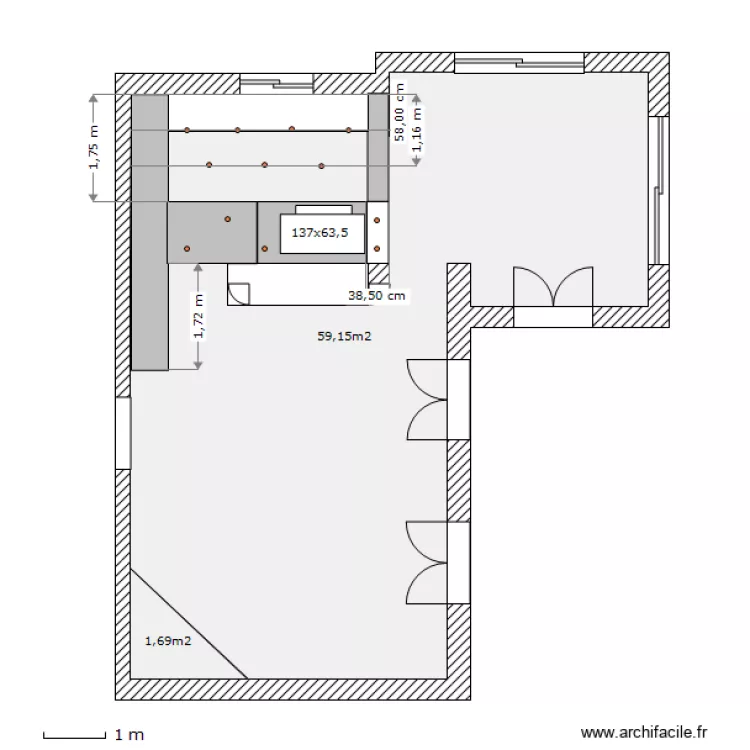 Cuisine Severine spot. Plan de Cuisine Severine spot. Plan de