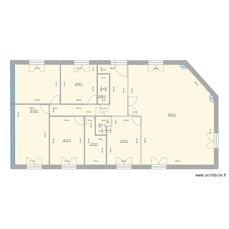 Plan de maison avec cloisons intérieures 8. Plan de 9 pièces et 120 m2
