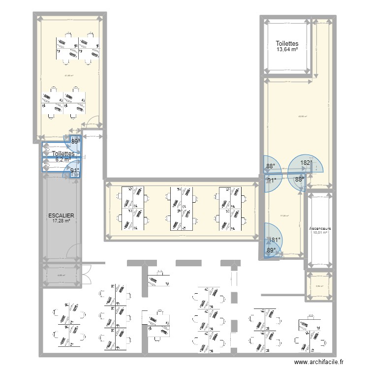 Plan Roquepine. Plan de 10 pièces et 204 m2