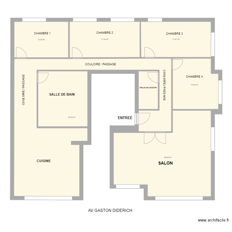 PLAN. Plan de 6 pièces et 196 m2