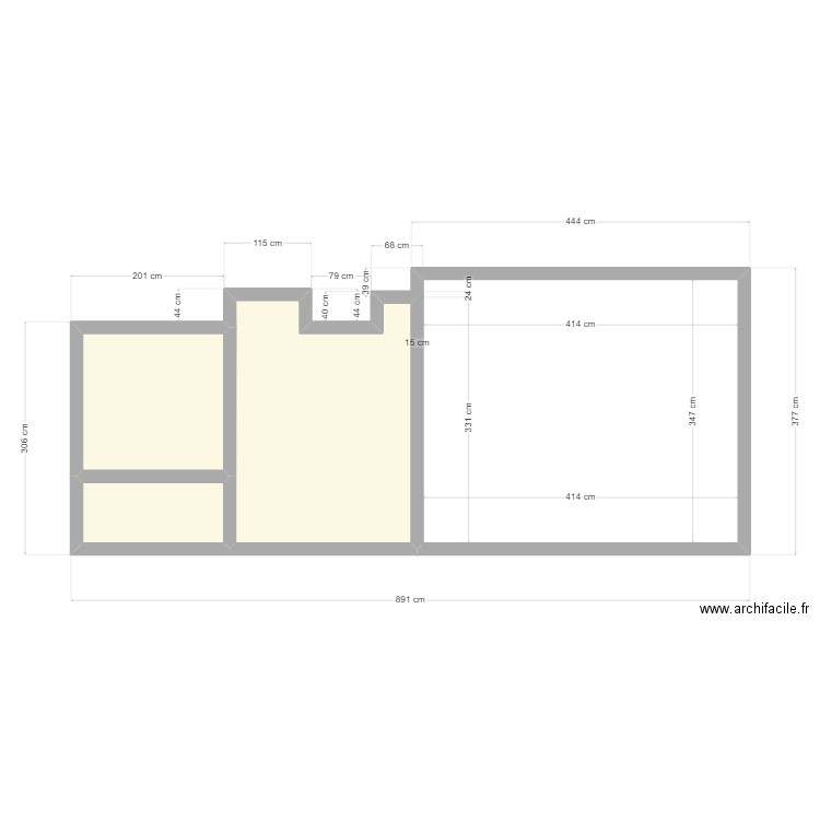 68 Gallieni. Plan de 3 pièces et 12 m2