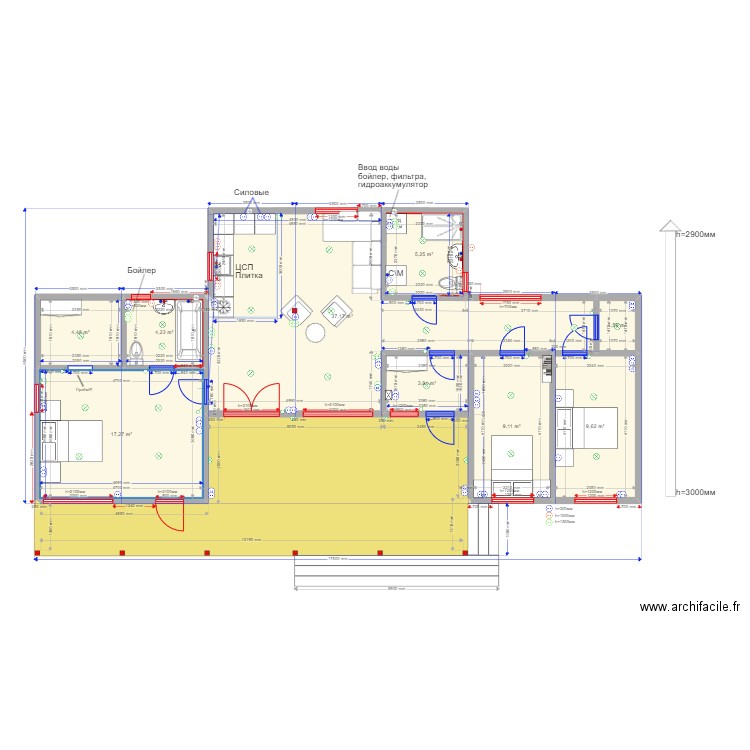 105 1 Alexandr. Plan de 10 pièces et 128 m2