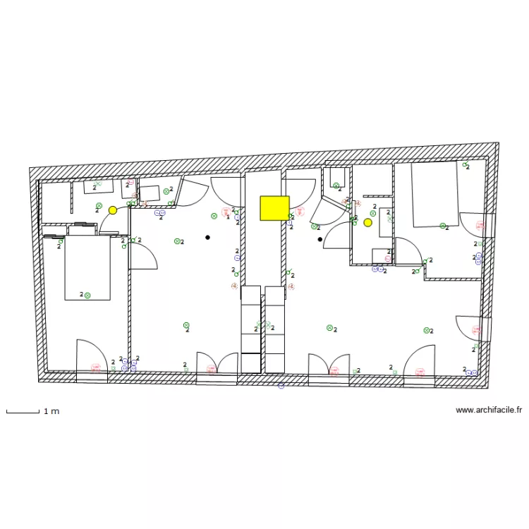 Eclairage 1 etage. Plan de 