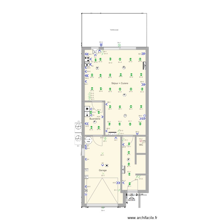 RDC Benoit. Plan de 0 pièce et 0 m2