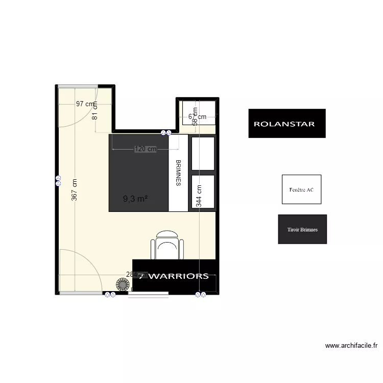 Chambre Laurier. Plan de Chambre Laurier. Plan de