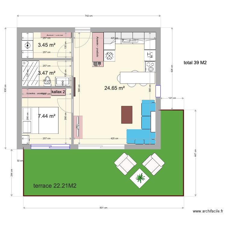 cube location. Plan de 0 pièce et 0 m2