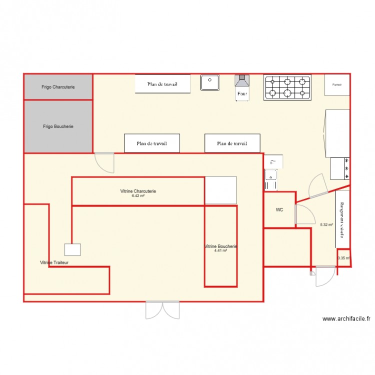 Labo boucherie 1. Plan de 0 pièce et 0 m2