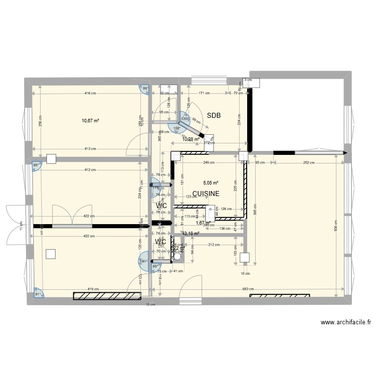 ALESIA V3. Plan de 6 pièces et 71 m2