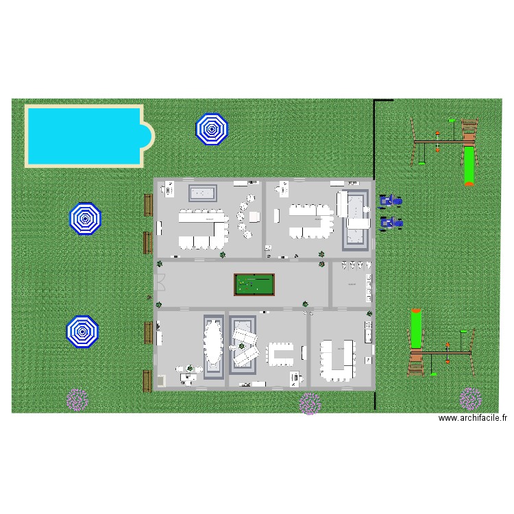 plan jardin d'enfant. Plan de 6 pièces et 310 m2