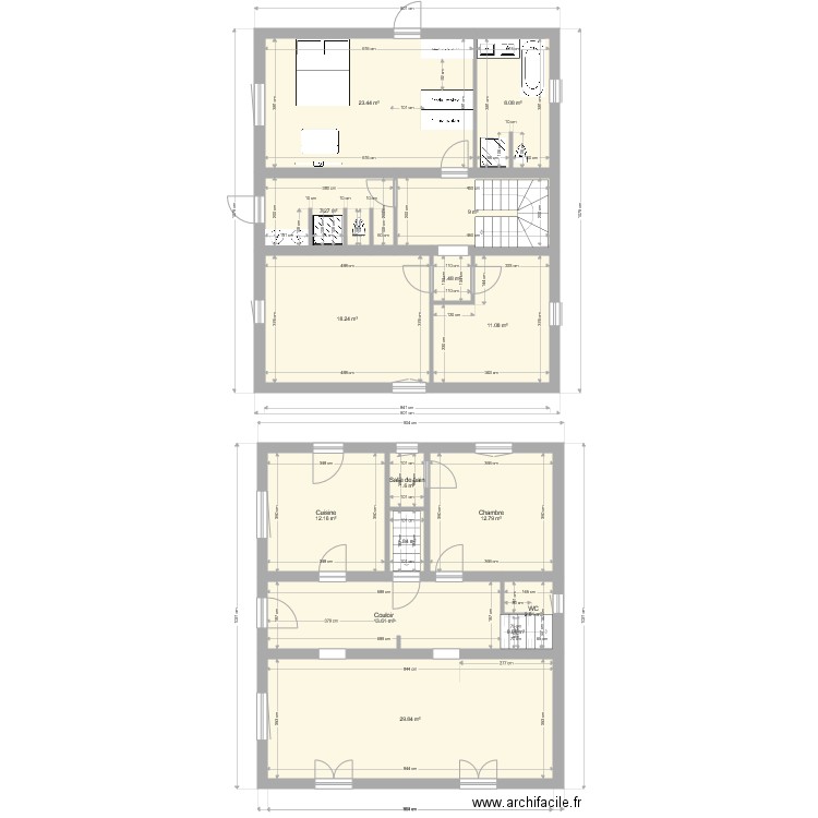 PLAN LAMEE RDC Etage projet08072019. Plan de 0 pièce et 0 m2