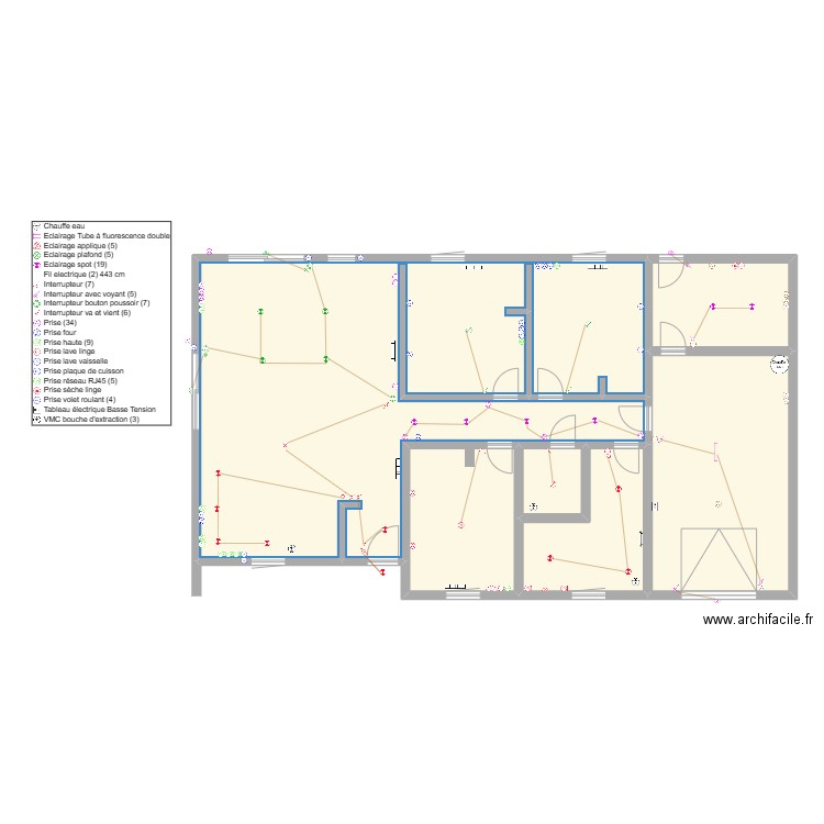 plan Laronxe. Plan de 6 pièces et 176 m2