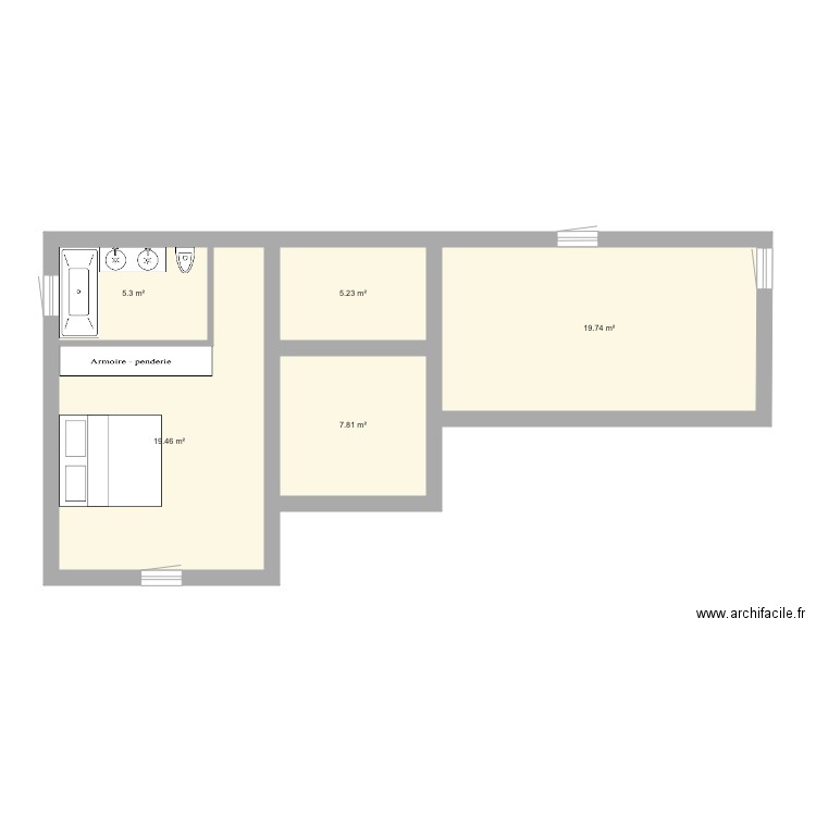 CHAVELLES EXISTANT ETAGE. Plan de 0 pièce et 0 m2