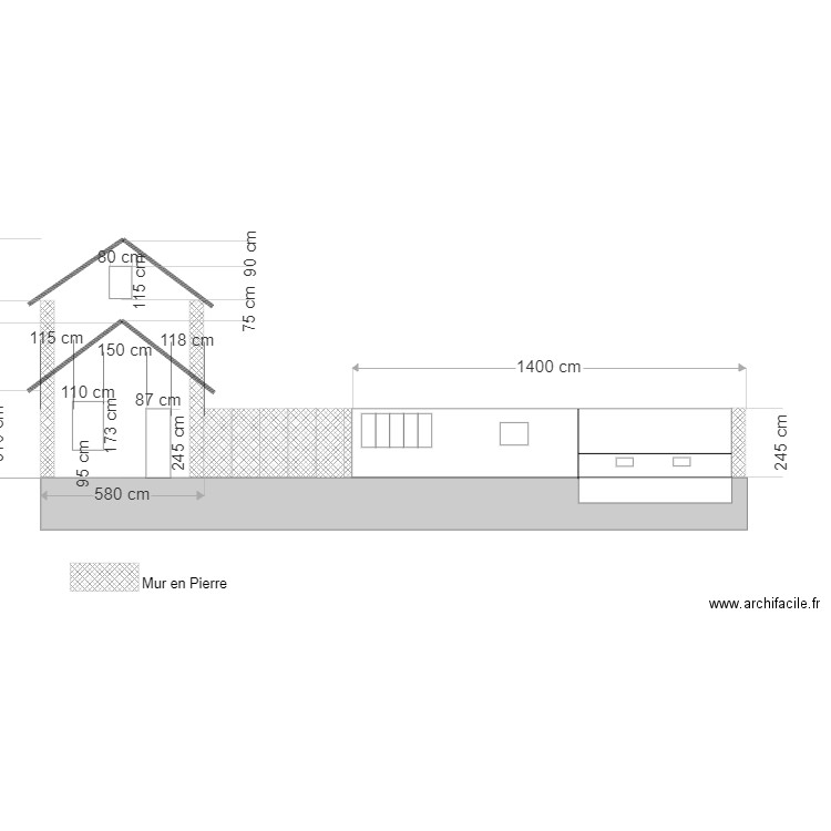 Plan de coupe Sud Av Trvx. Plan de 0 pièce et 0 m2