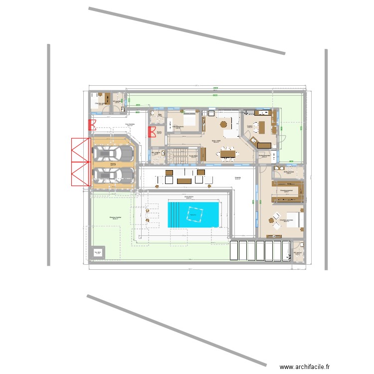 Somone Ngaparou 2 plan rdc meublé. Plan de 21 pièces et 457 m2