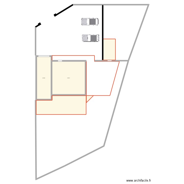 maison 2. Plan de 6 pièces et 181 m2