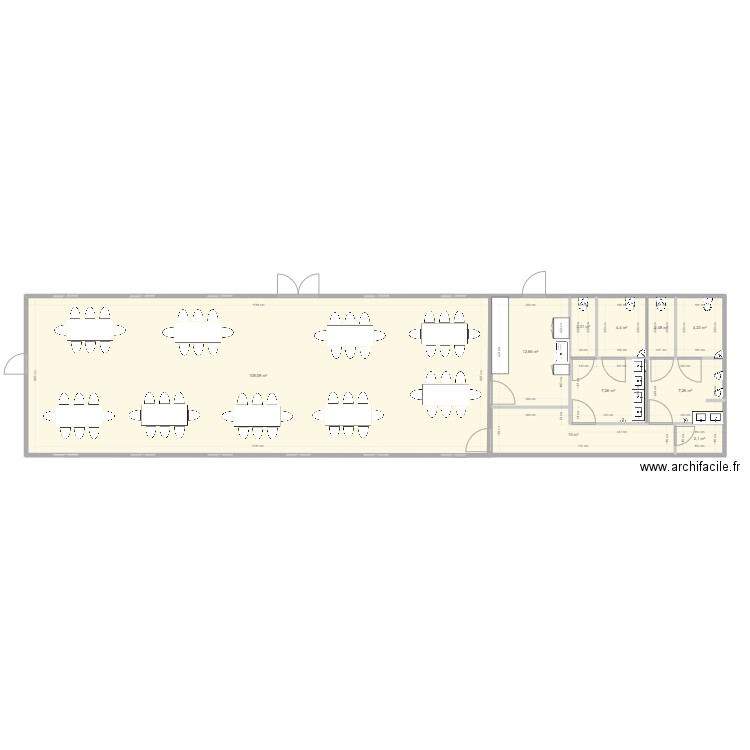 SALLE EN MODULAIRES ROSE DE FRANCE. Plan de 10 pièces et 161 m2